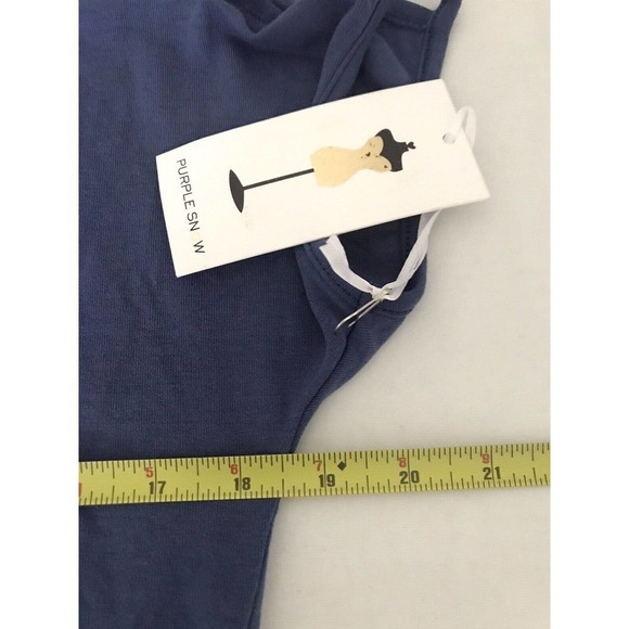 Anthropologie | Purple Snow Cut Out Top Womens S Blue Short Sleeves Tie - Picture 8 of 11